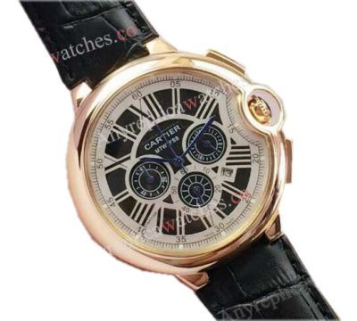 Ballon Bleu de Cartier Chronograph Dial Black Strap